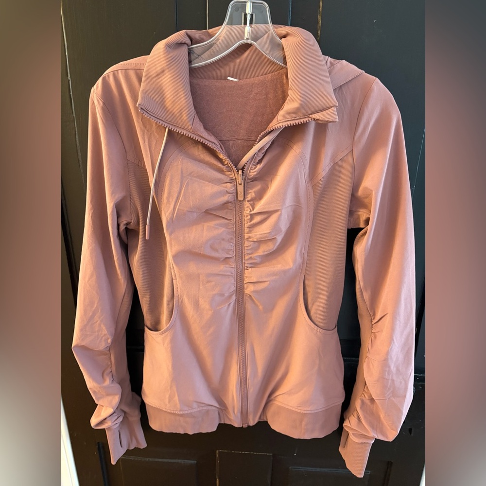 Lululemon Beyond The Studio Pink Mauve Zip Jacket Size 6